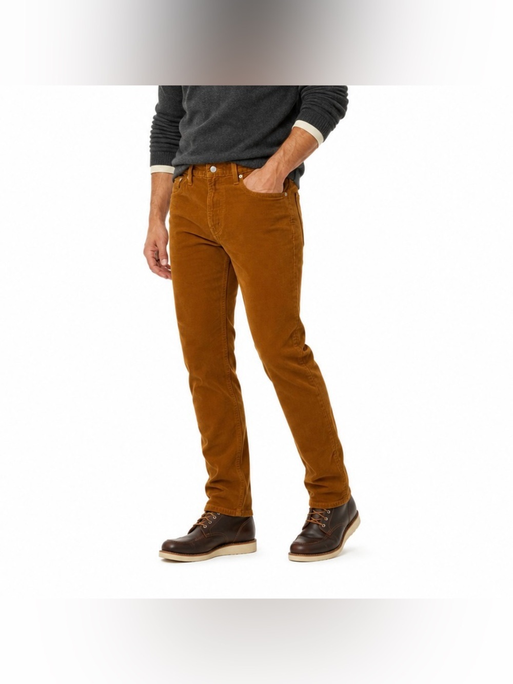 Levi’s 502 Regular Taper Corduroy Pants NWT Warp Stretch Brown 33x30
